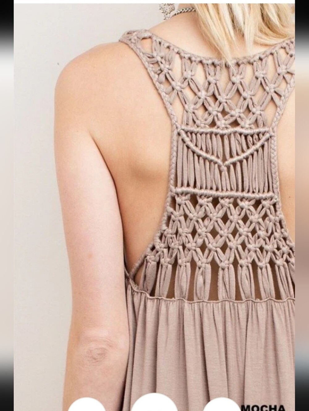 Kori bohemian-style stretch-crochet knit maxi dress